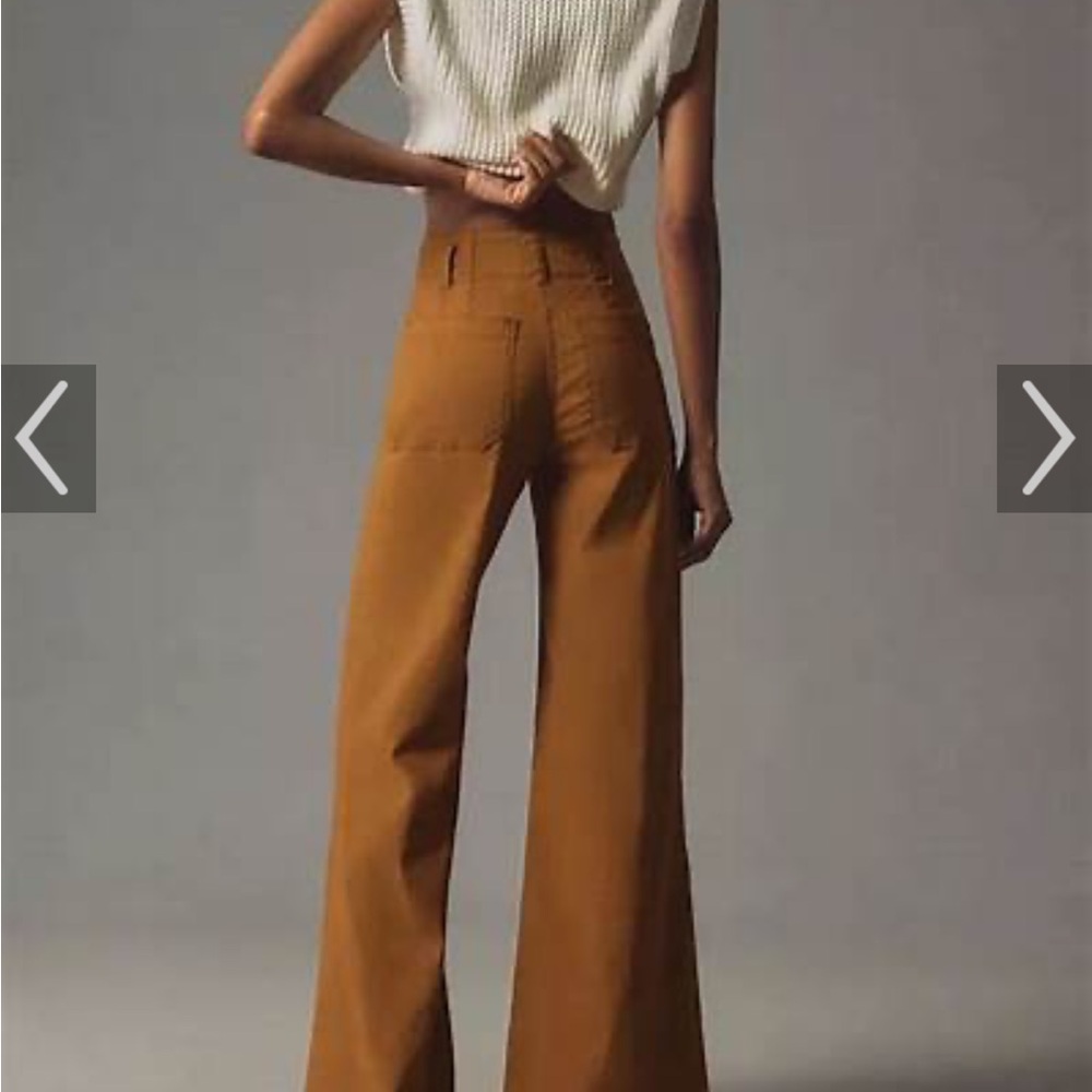 Maeve olive sz 27 Wide-Leg Trousers